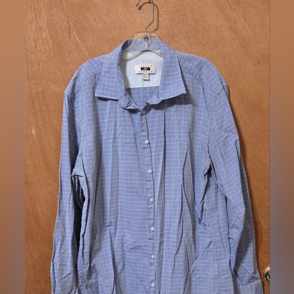 Joseph Abboud Light Blue Windowpane Check Casual Shirt Size 2XLT
